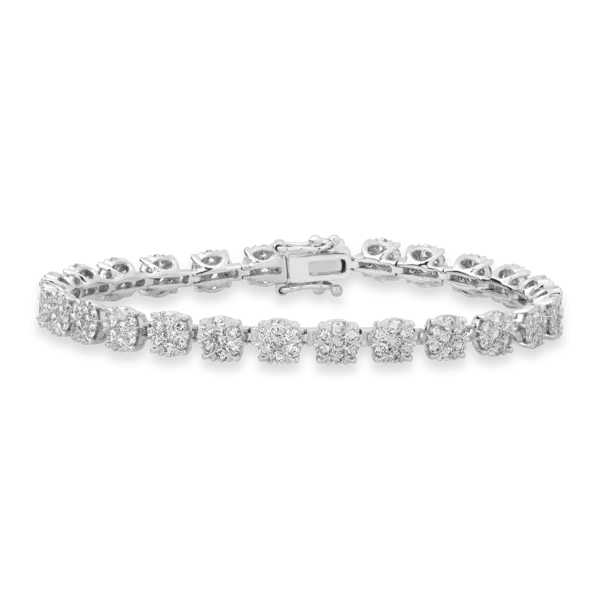 Bratara tennis din aur alb cu diamante de 2ct