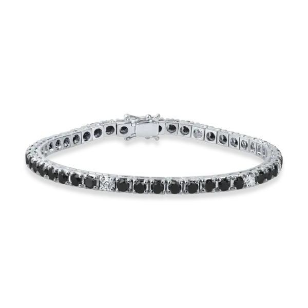 Bratara tennis din aur alb cu diamante de 5.7ct