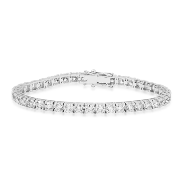 Bratara tennis din aur alb cu diamante de 6.1ct