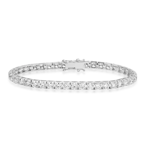 Bratara tennis din aur alb cu diamante de 6.5ct
