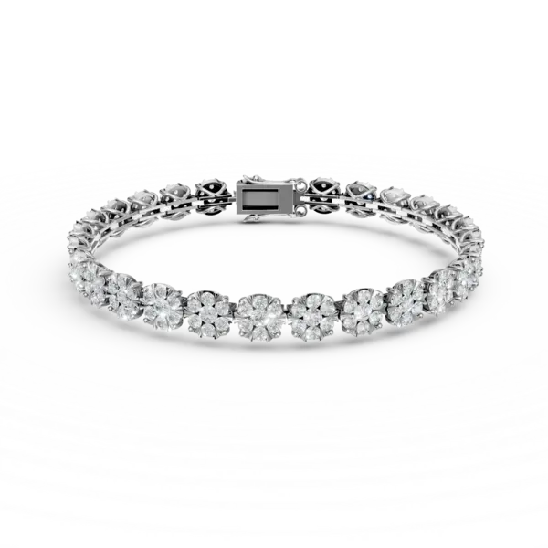Bratara tennis din aur alb cu diamante de 6ct