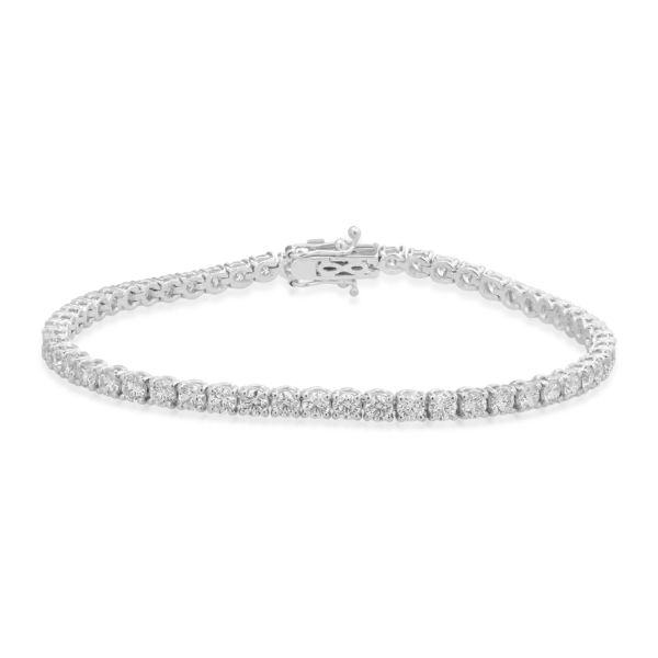 Bratara tennis din aur alb cu diamante de 9ct