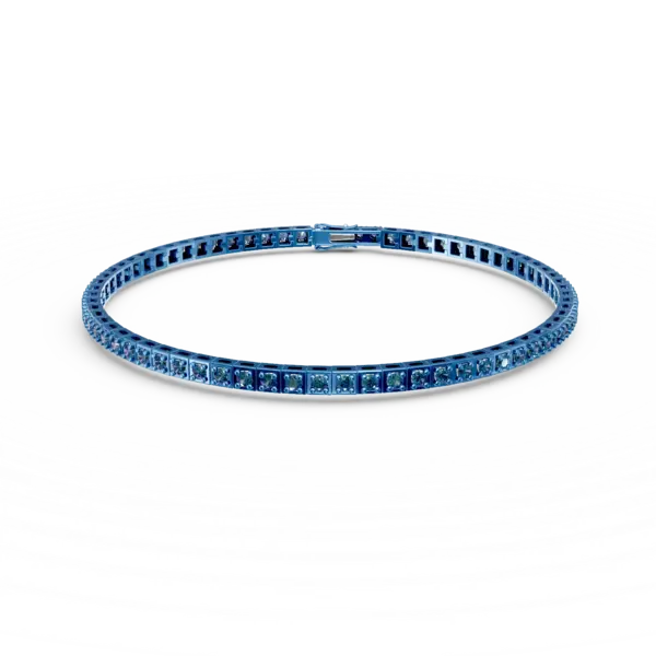 Bratara tennis din aur albastru cu diamante albastre de 0.9ct