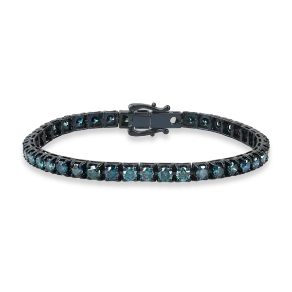 Bratara tennis din aur albastru cu diamante albastre de 6.4ct