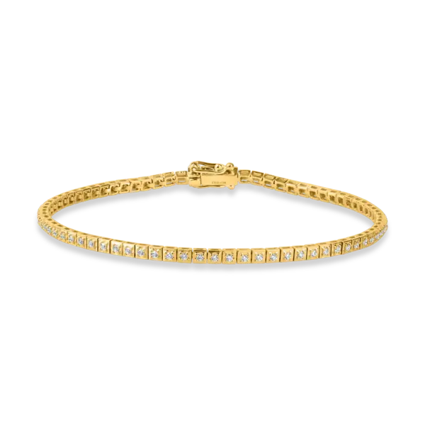 Bratara tennis din aur galben cu diamante de 0.4ct