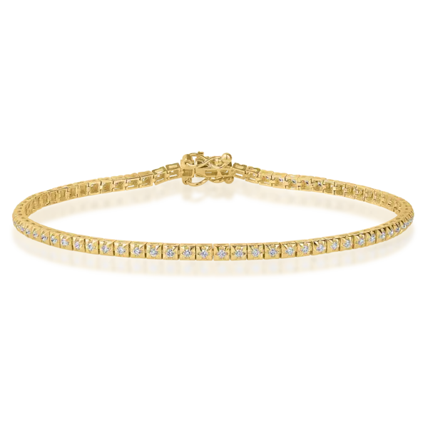 Bratara tennis din aur galben cu diamante de 0.5ct