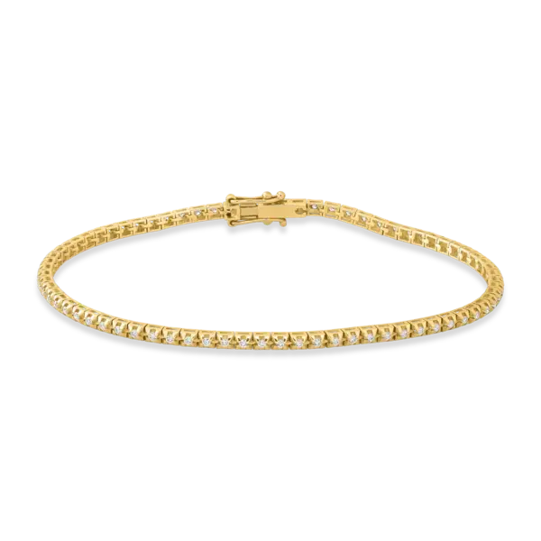 Bratara tennis din aur galben cu diamante de 0.88ct