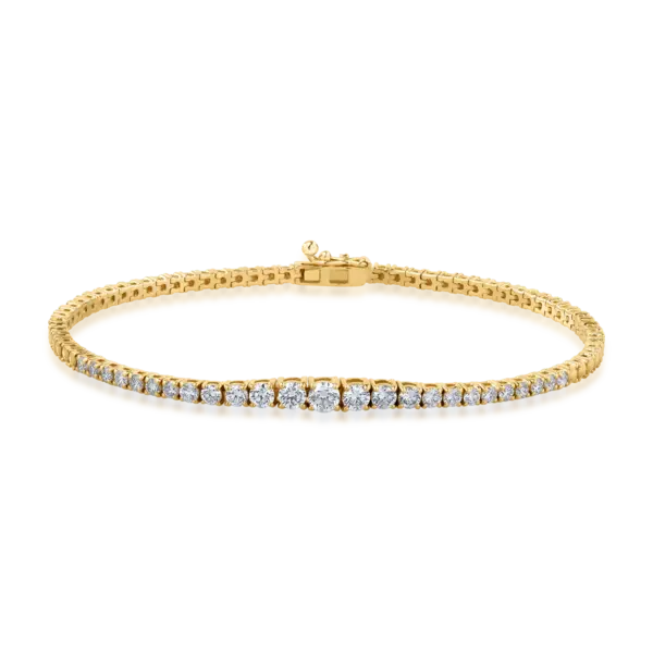 Bratara tennis din aur galben cu diamante de 1.14ct
