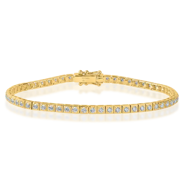 Bratara tennis din aur galben cu diamante de 1.5ct