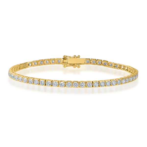Bratara tennis din aur galben cu diamante de 2.9ct