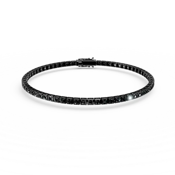 Bratara tennis din aur negru cu diamante negre de 0.9ct
