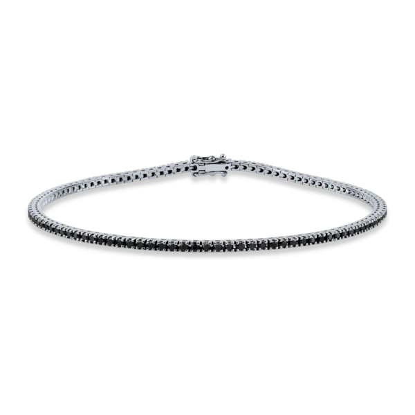 Bratara tennis din aur negru cu diamante negre de 1.05ct