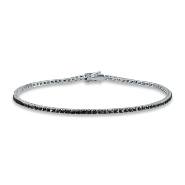 Bratara tennis din aur negru cu diamante negre de 1.1ct