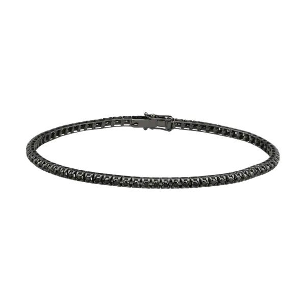 Bratara tennis din aur negru cu diamante negre de 1.45ct