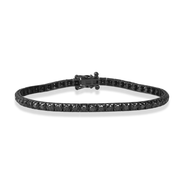 Bratara tennis din aur negru cu diamante negre de 2.02ct