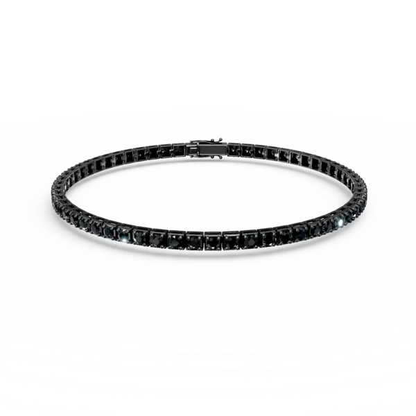 Bratara tennis din aur negru cu diamante negre de 3.2ct