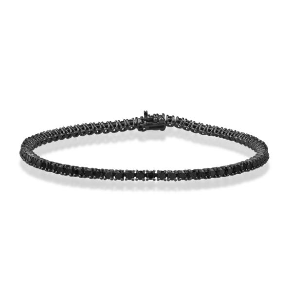 Bratara tennis din aur negru cu diamante negre de 3.5ct