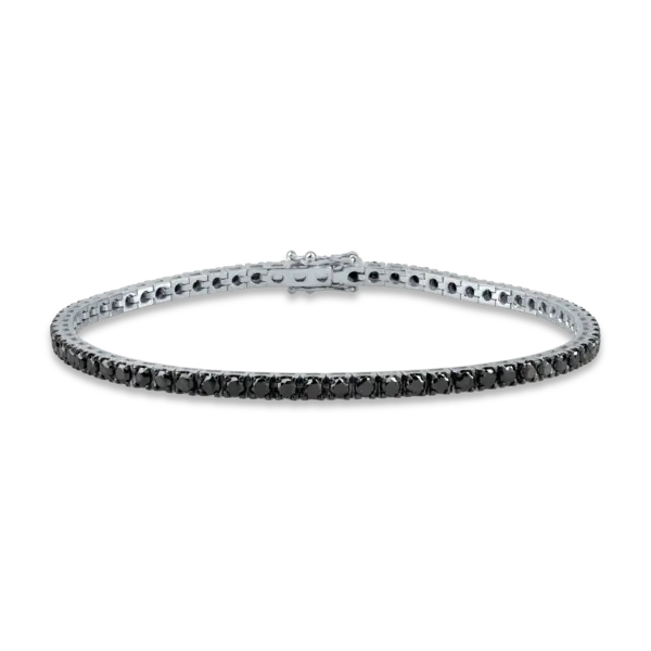 Bratara tennis din aur negru cu diamante negre de 3.8ct