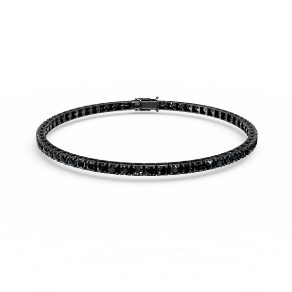 Bratara tennis din aur negru cu diamante negre de 4.5ct