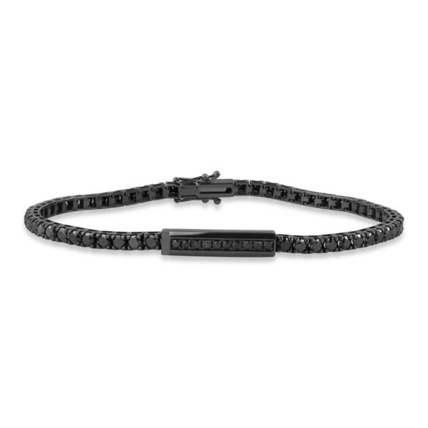 Bratara tennis din aur negru cu diamante negre de 5.26ct pentru barbati