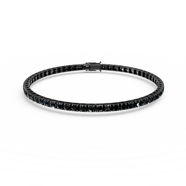 Bratara tennis din aur negru cu diamante negre de 5.7ct