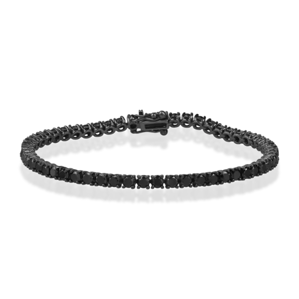 Bratara tennis din aur negru cu diamante negre de 5ct