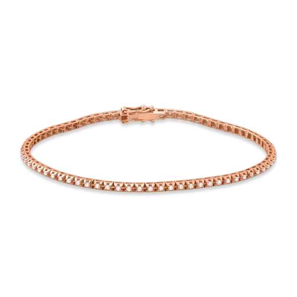 Bratara tennis din aur roz cu diamante de 0.5ct