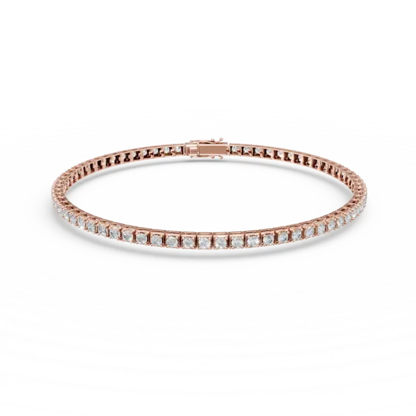 Bratara tennis din aur roz cu diamante de 1.5ct