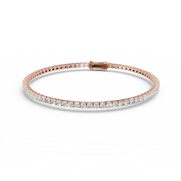 Bratara tennis din aur roz cu diamante de 2.5ct