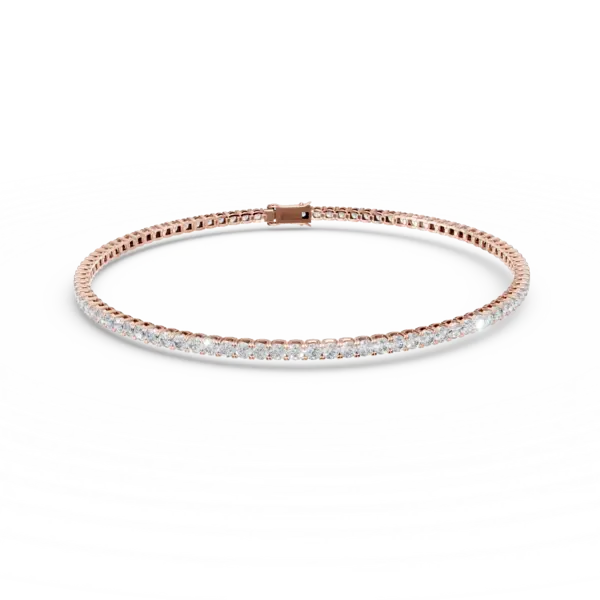 Bratara tennis din aur roz cu diamante de 3ct