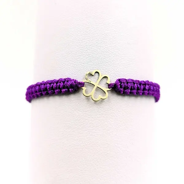 Bratara trifoi aur 14K cu snur