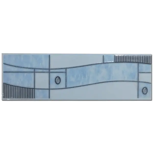Brau decorativ faianta baie / bucatarie Aras Blue 8 x 25