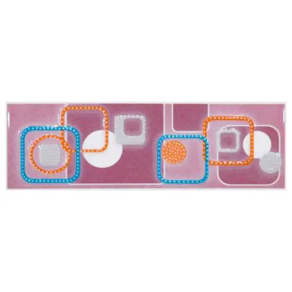 Brau decorativ faianta baie / bucatarie Scroll Pink 8 x 25