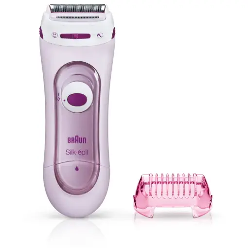 BRAUN Aparat de ras-epilat pentru femei, BRAUN LS5100 SILKEPIL, lavabil, cu baterii, Roz