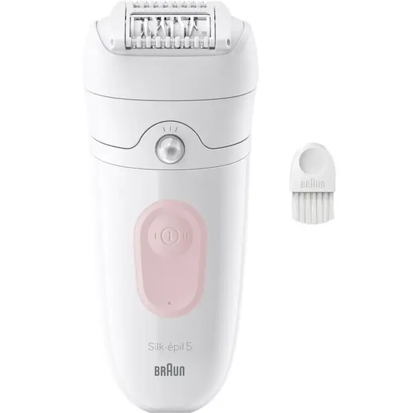 BRAUN Epilator Braun Silk-épil 5 5-000 Wet & Dry, MicroGrip, Smart Light, 28 de pensete, 2 viteze, Alb.