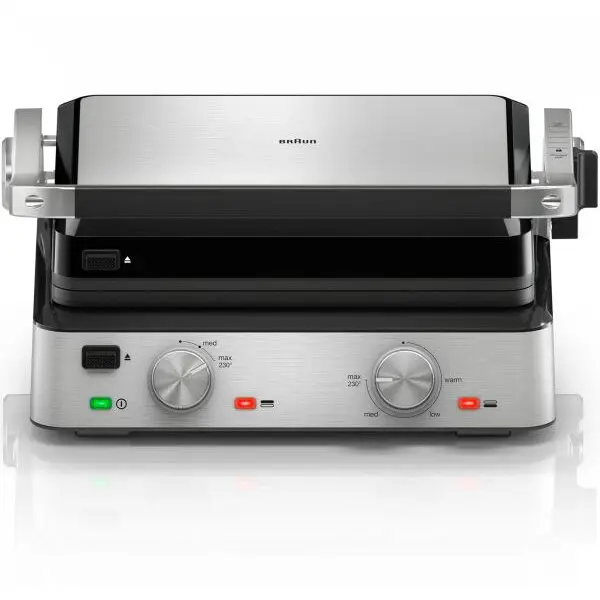 BRAUN Gratar electric multifunctional Braun MultiGrill CG7020, 0X17900000, 2000 W, 3 moduri de gatire, temperatura maxima 230˚C, argintiu-negru