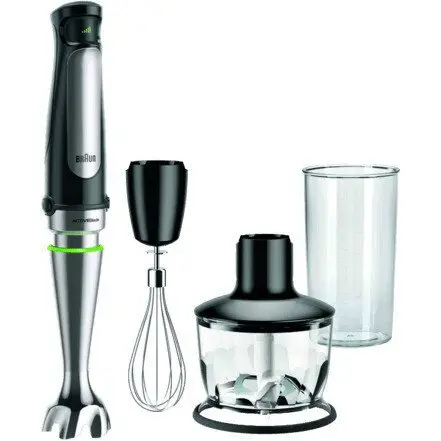 Braun Houshold Blender de mana (vertical)Braun Multiquick 7 Mq 7035X, 1000 W, set 3 accesorii, Negru-Otel inoxidabil