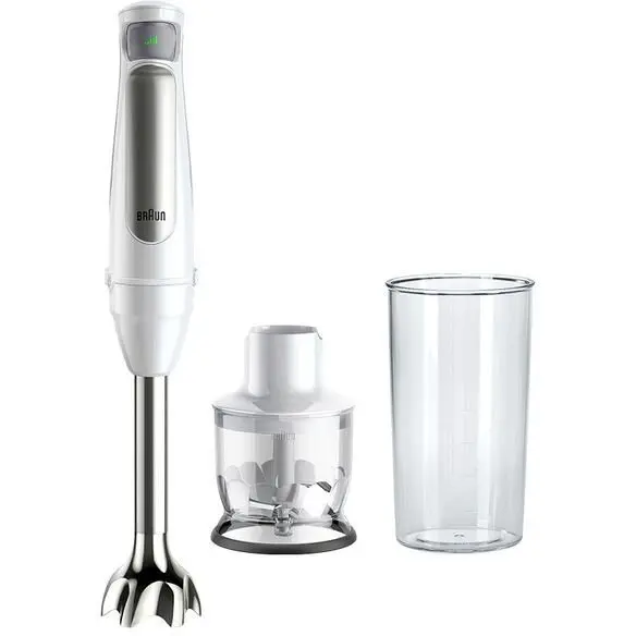 BRAUN Mixer vertical Braun MQ7020WH, 1000 W, Pahar gradat 0.6 l, Tocator 0.35l,Viteza variabila, Alb