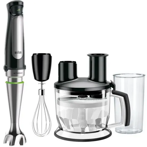 BRAUN Mixer vertical Braun MQ7075X, 1000 W, pahar gradat 0.6 l, procesor alimente 1.5 l, tel, viteza variabila, negru