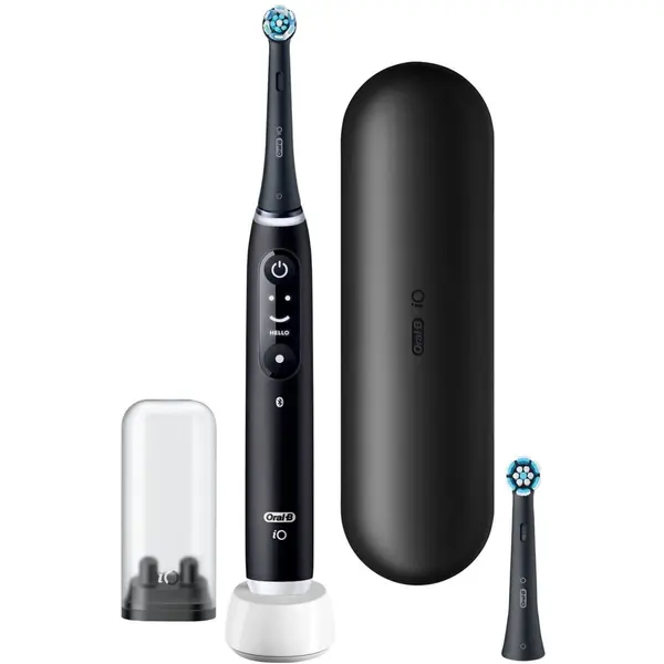 BRAUN Periuta de dinti electrica BRAUN iO 6 Black Lava, 5 moduri de curatare, senzor de presiune inteligent, display OLED, autonomie 2 saptamani, Negru
