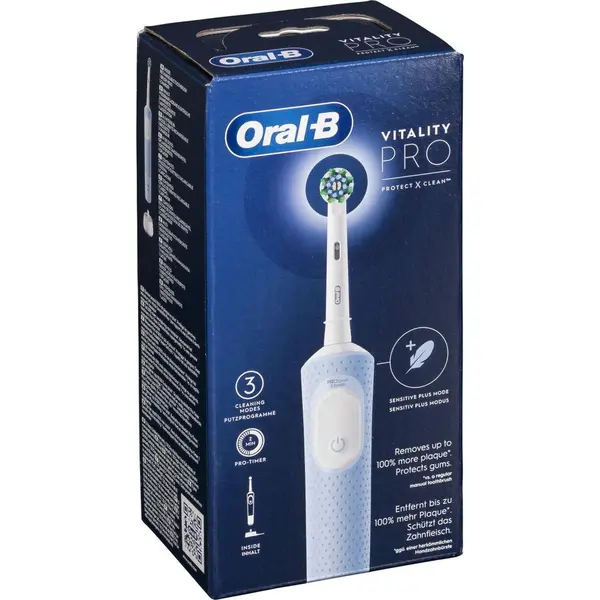 BRAUN Periuta electrica Oral-B Vitality Pro D103, 3 Trepte de intensitate, 3 programe, Autonomie acumulator 28 min, 7600 pulsatii/min, Albastru
