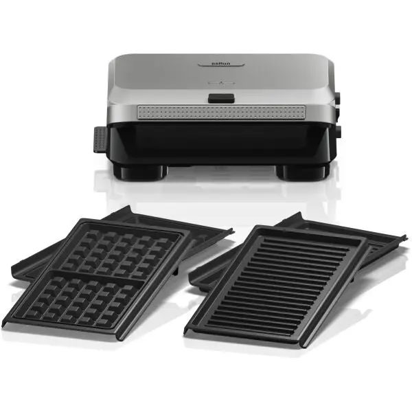 BRAUN Sandwich maker BRAUN SnackMaker 5 SM5006 - 0X23100003, 800W, 2 seturi placi, Negru argintiu