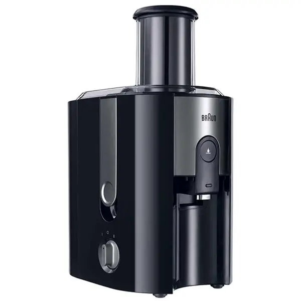 BRAUN Storcator de fructe si legume Braun J500 Multiquick 5, 900 W, Recipient suc 1.25 l, Recipient pulpa 2 l, 2 Viteze, Tub de alimentare 75 mm, Negru