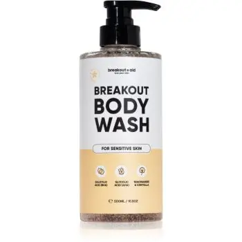 breakout + aid Body Wash gel de duș pentru acnee cu acizi AHA și BHA
