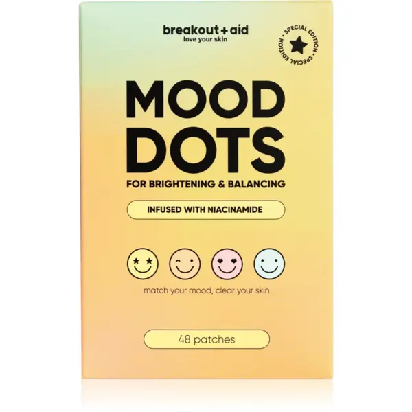 breakout + aid MOOD DOTS plasturi pentru piele problematică cu niacinamidă 48 buc