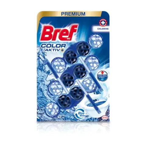 Bref Odorizant WC, 3 x 50 g, Premium Color Aktiv Chlorine