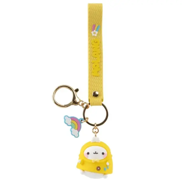 Breloc cu Pandantiv si Curea Yume Molang Weather Series - Molang with Rainbow
