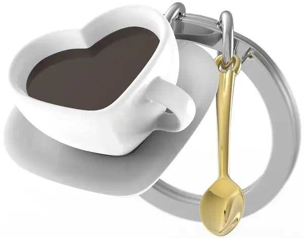 Breloc Metalmorphose - Heart coffee cup
