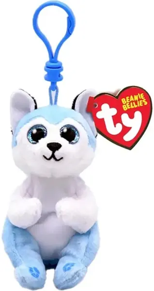Breloc TY Toys Beanie Bellies – Husky Thunder, 8.5 cm