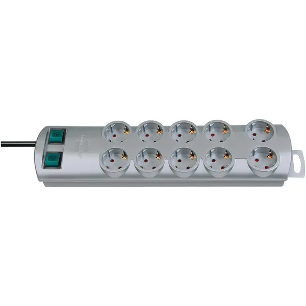 Brennenstuhl Multipriza Brennenstuhl Primera-Line Technics 10 prize, Intrerupator, 2m, Argintiu